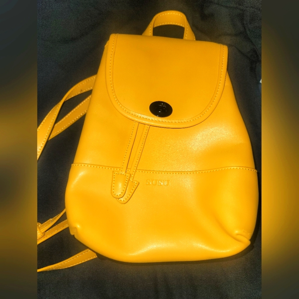 Leather mini backpack